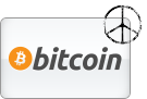 [Bitcoin Logo & Peace Sign]